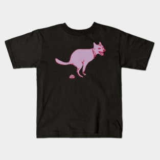 Pink Pooping Dog Kids T-Shirt